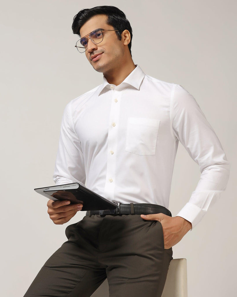 Formal White Textured Shirt - Coy