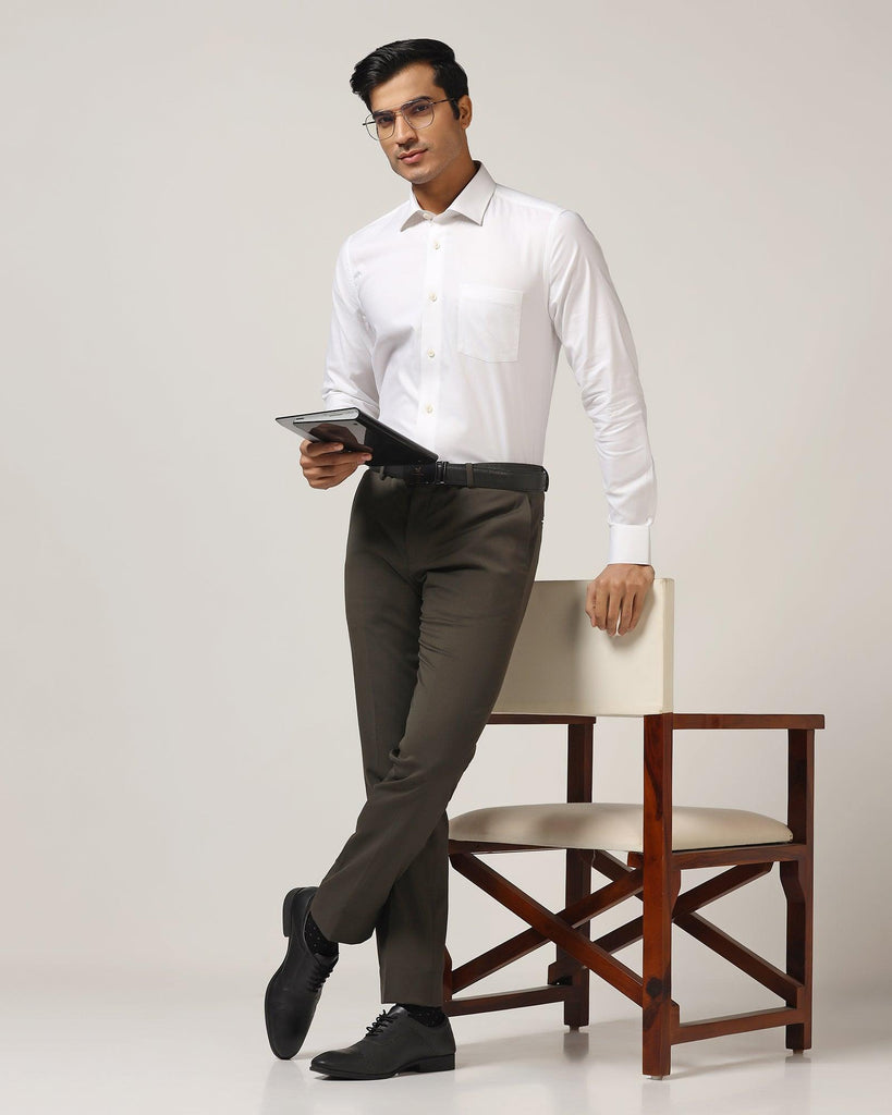 Formal White Textured Shirt - Coy