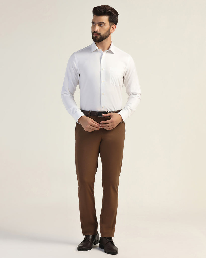 Non Iron Formal White Textured Shirt - E31