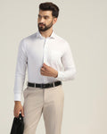 Formal Super White Textured Shirt - Hemp