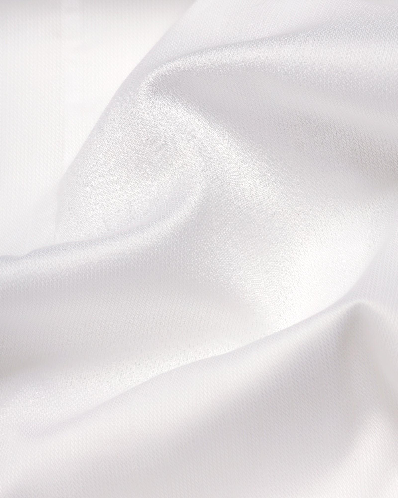 Formal Super White Textured Shirt - Hemp