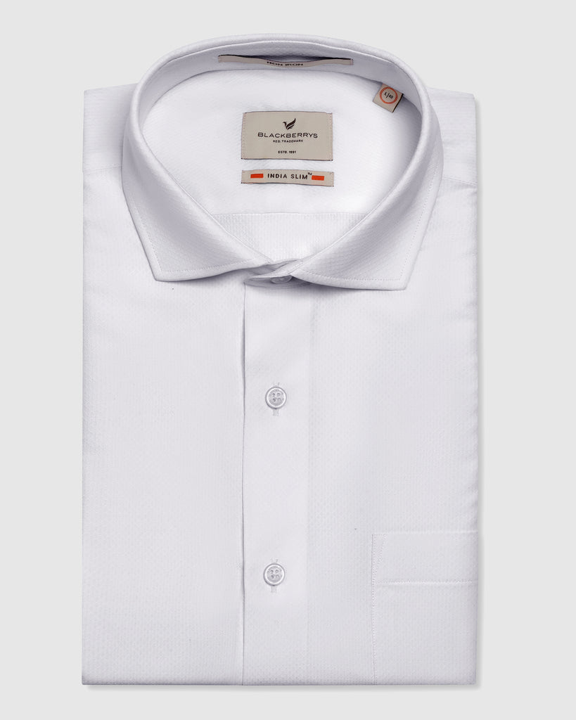 Formal White Textured Shirt - Ivy