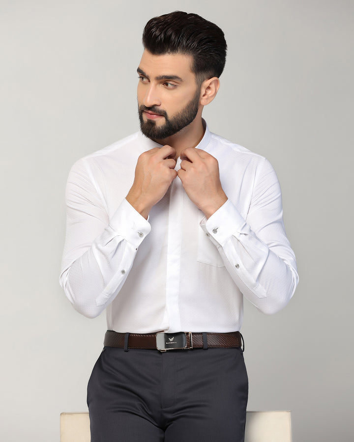 Formal White Textured Shirt - Leon