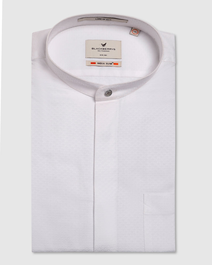 Formal White Textured Shirt - Leon