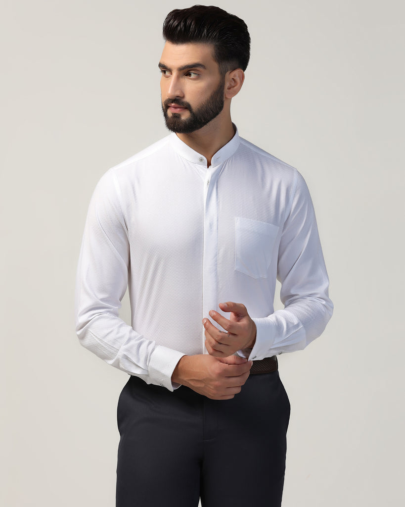 Formal White Textured Shirt - Leon