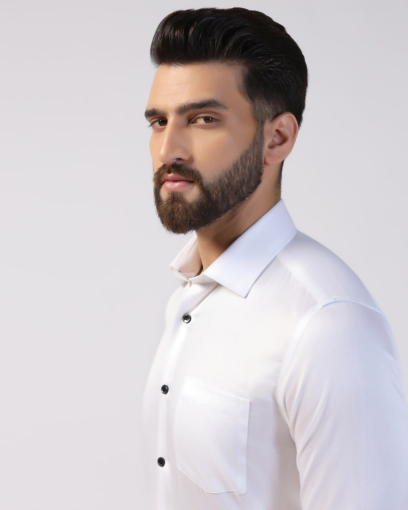 Formal White Textured Shirt - Loden