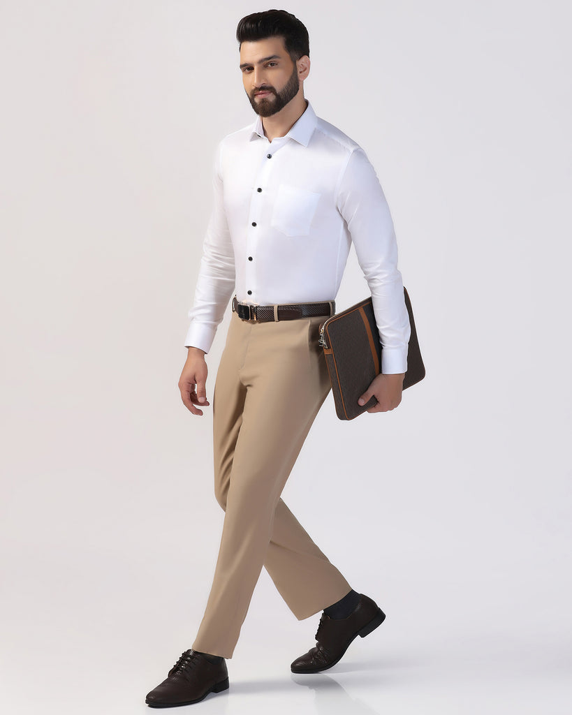 Formal White Textured Shirt - Loden