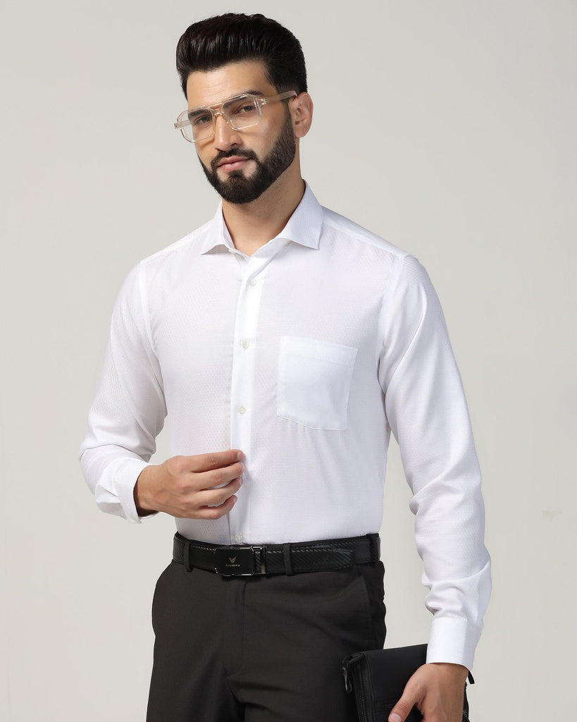 Formal White Textured Shirt - Marlet