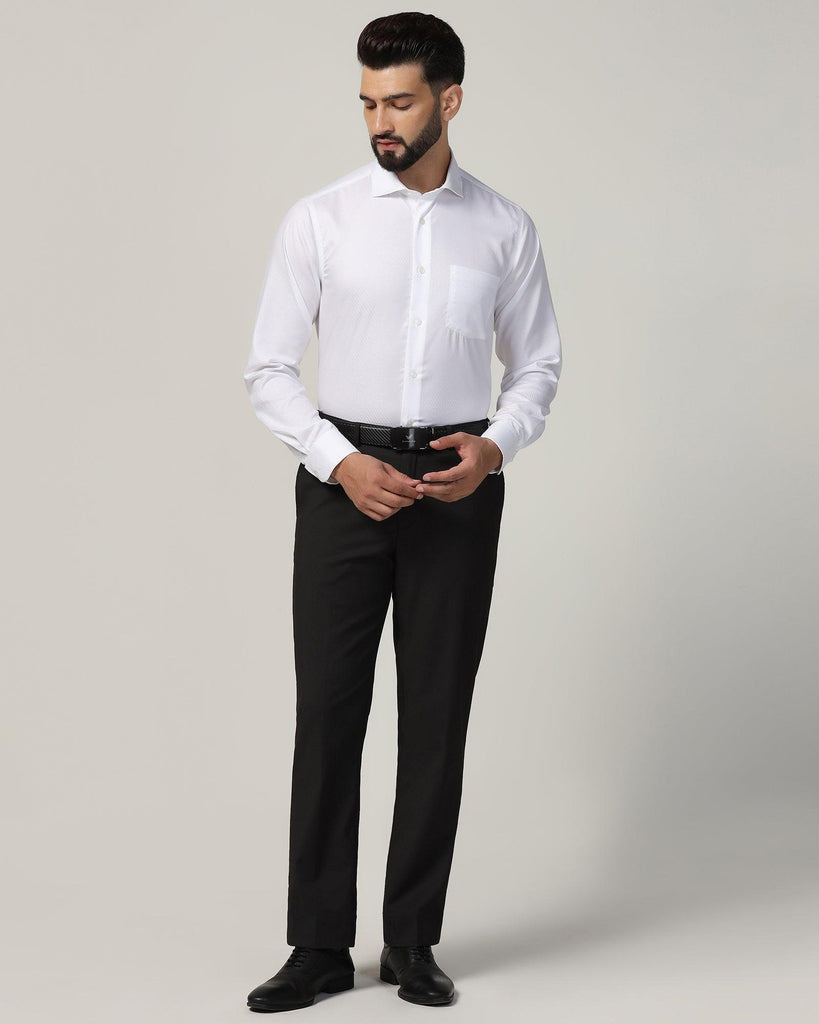 Formal White Textured Shirt - Marlet