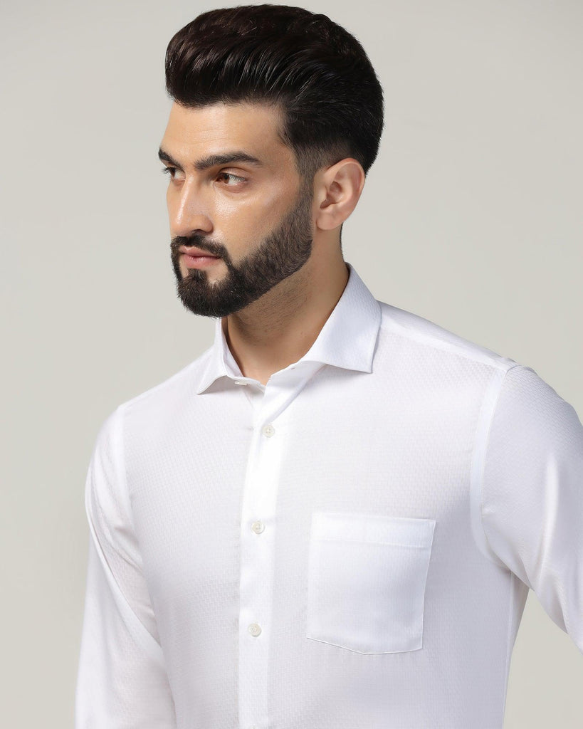 Formal White Textured Shirt - Marlet