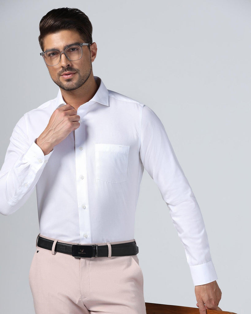 Formal White Textured Shirt - Pine