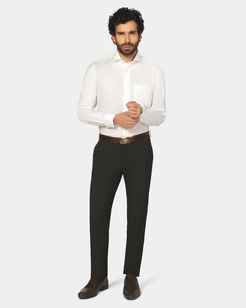 Formal Super White Textured Shirt - Pine