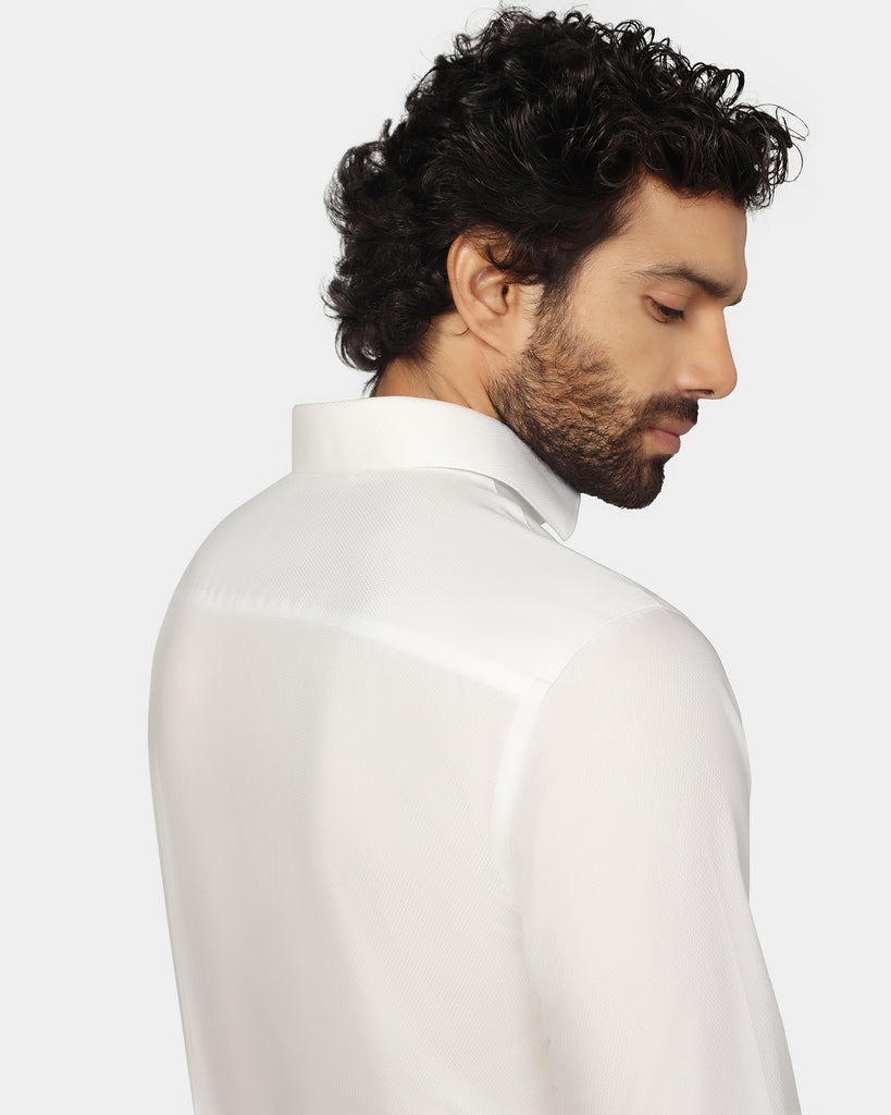 Formal Super White Textured Shirt - Pine