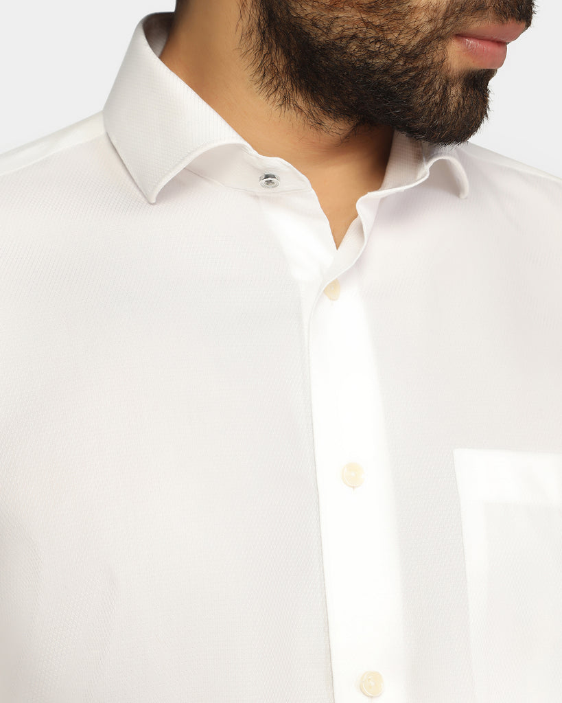 Formal Super White Textured Shirt - Pine