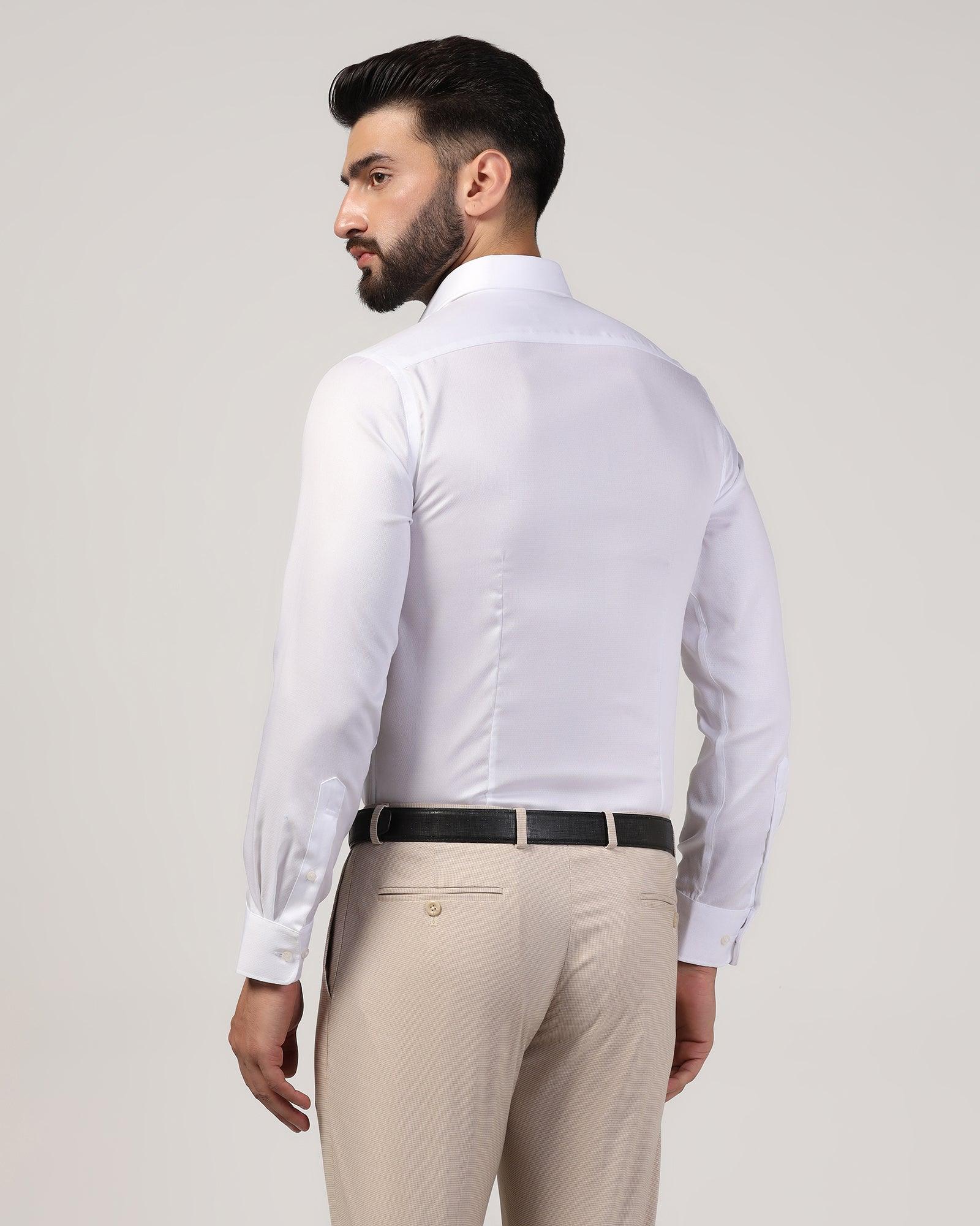 Formal White Textured Shirt - Rager