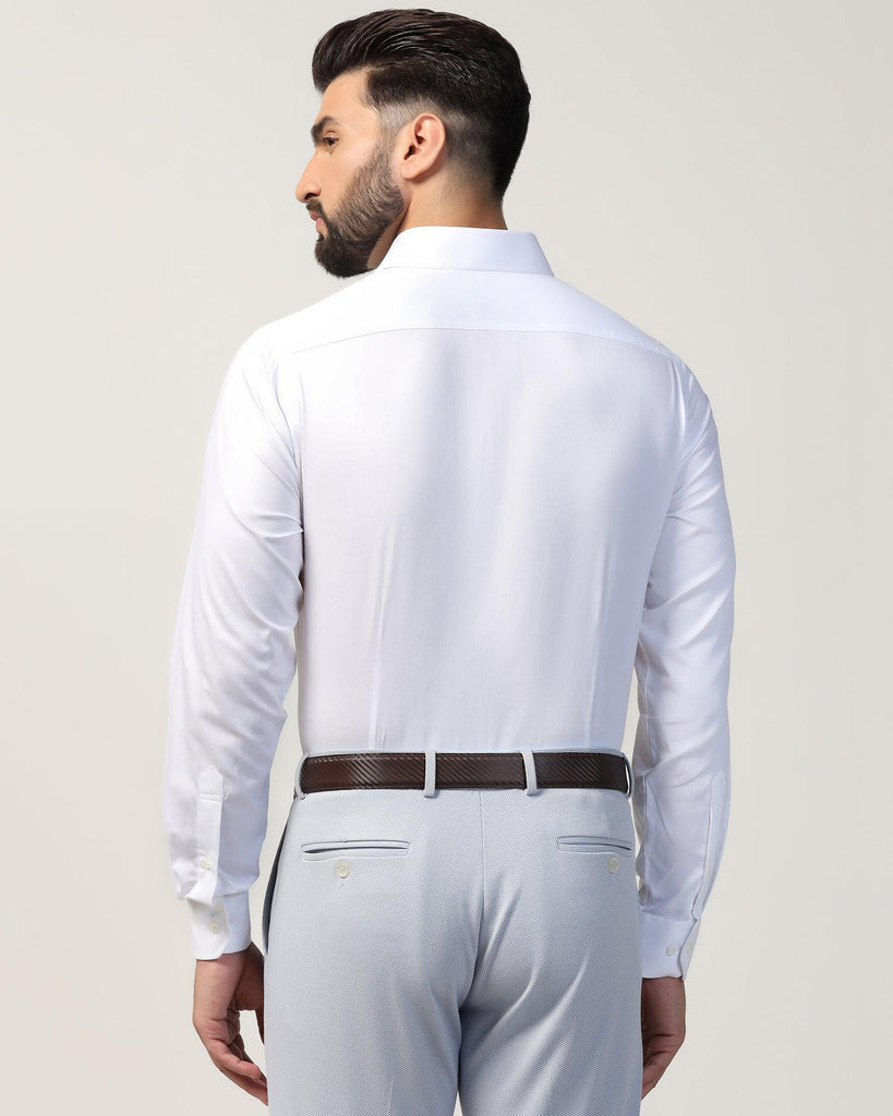 Formal White Textured Shirt - Robot