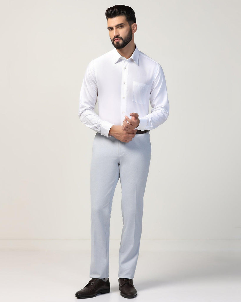 Formal White Textured Shirt - Robot