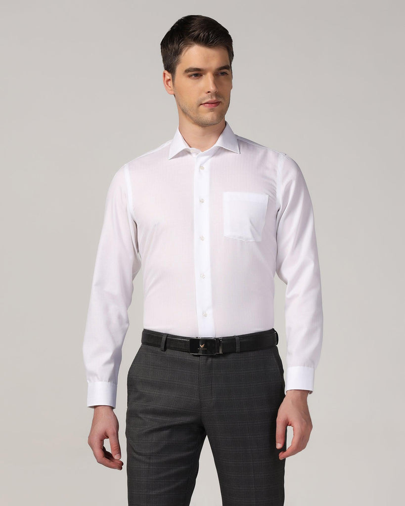 Formal White Textured Shirt - Tevin