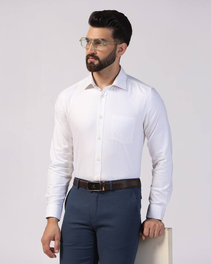 Formal White Textured Shirt - Theta