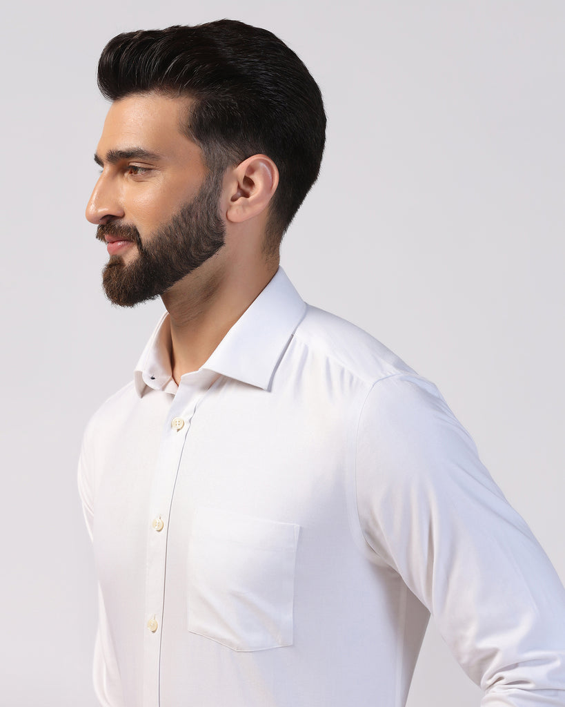 Formal White Textured Shirt - Theta