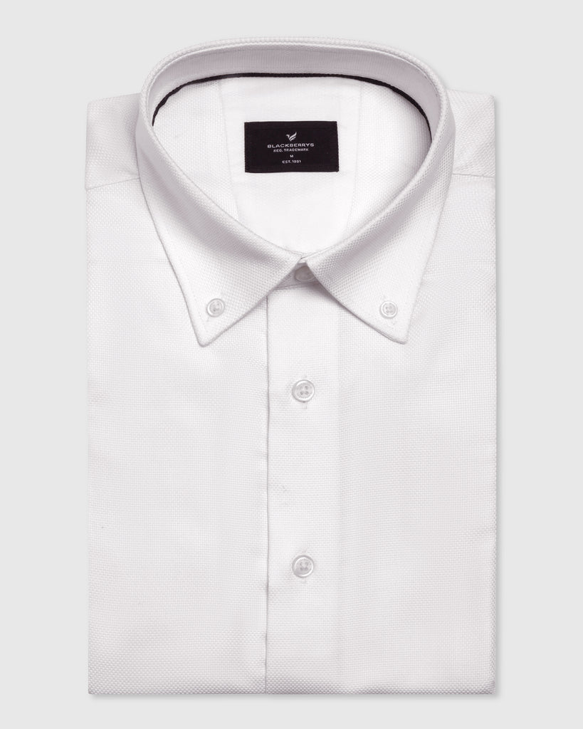 Formal White Textured Shirt - Theta