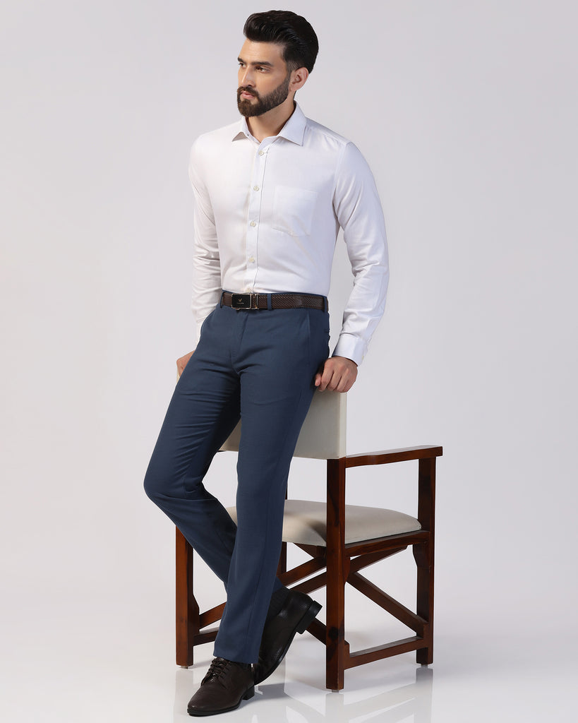 Formal White Textured Shirt - Theta