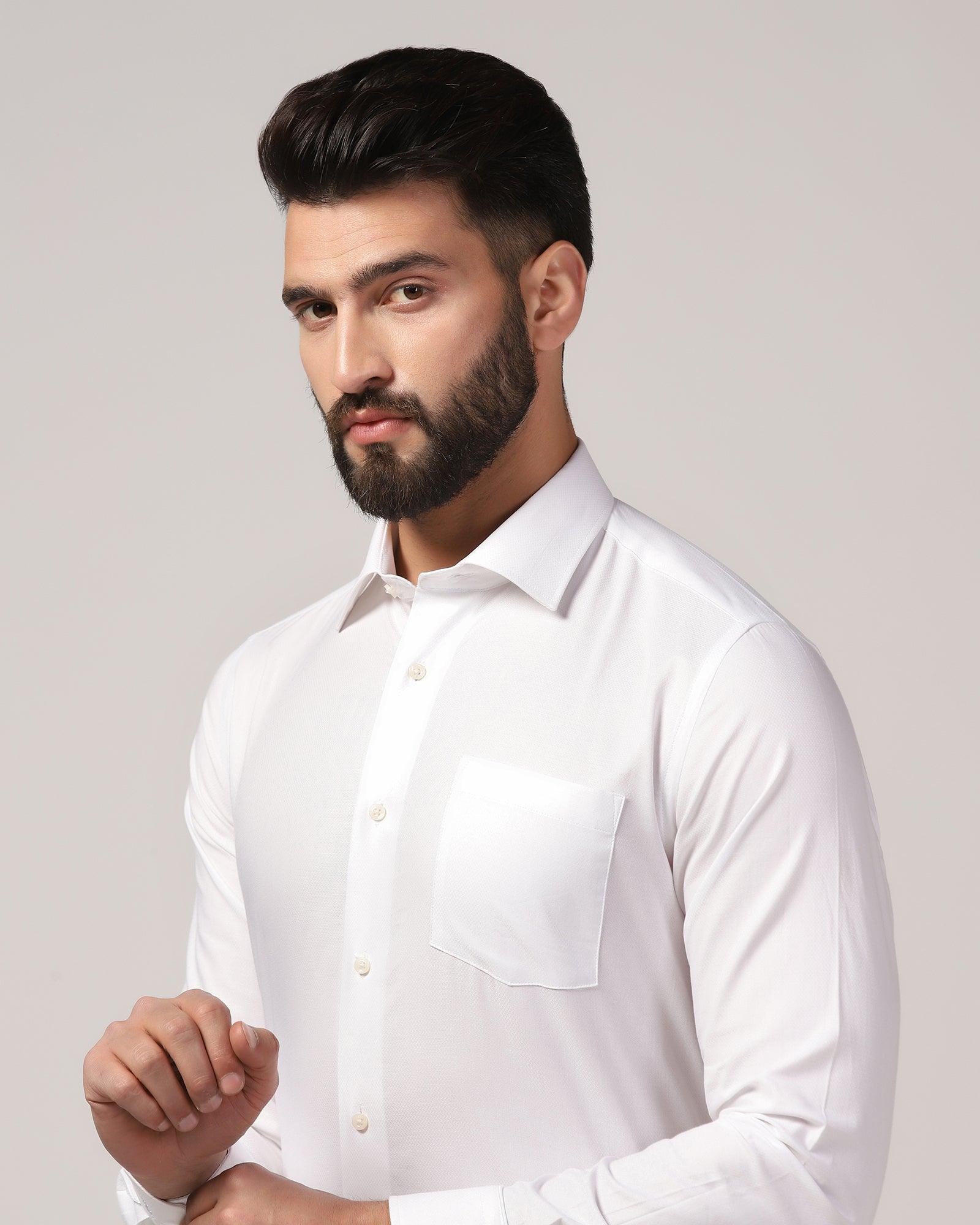 Formal White Textured Shirt - Warren - Blackberrys