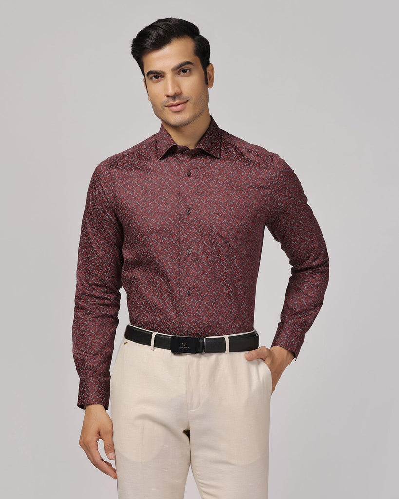 Formal Wine Printed Shirt - Govic