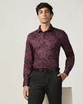 Formal Wine Printed Shirt - Iwaki