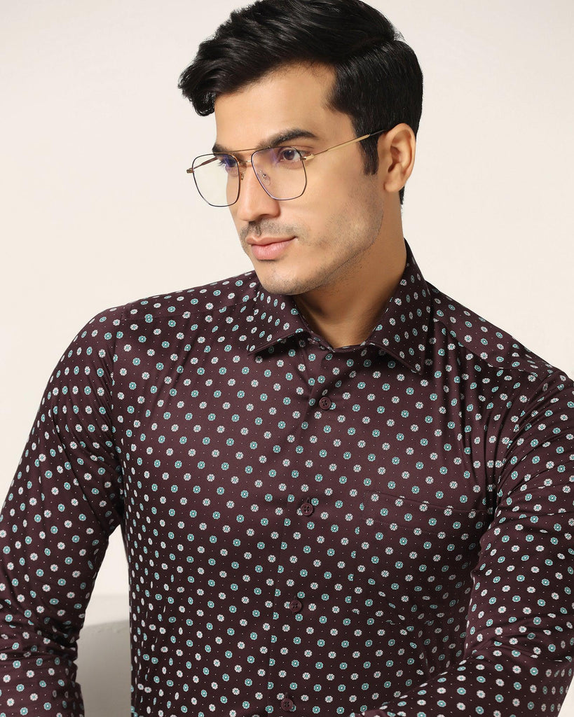 Formal Wine Printed Shirt - Ramco