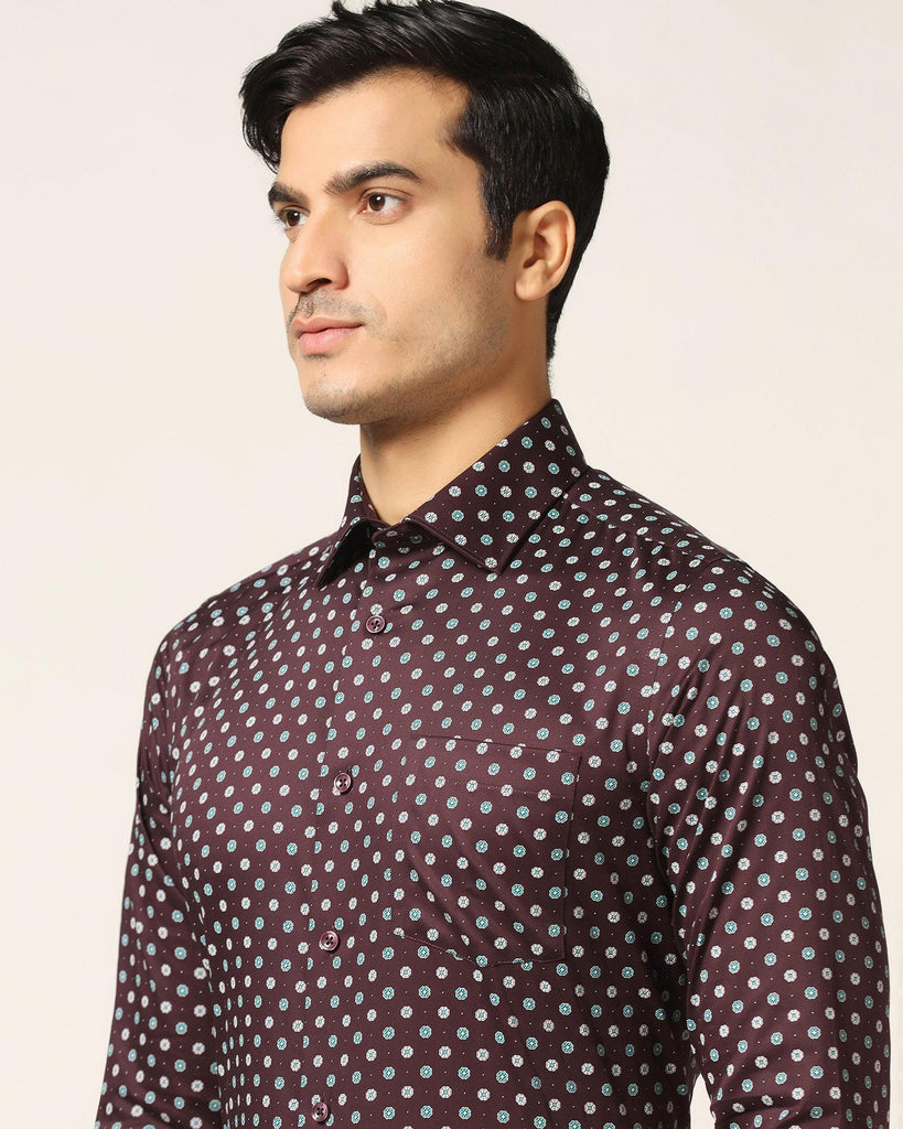 Formal Wine Printed Shirt - Ramco