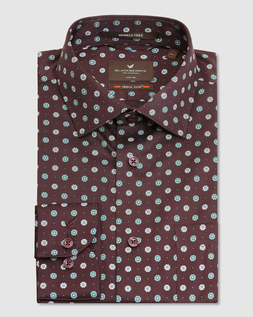 Formal Wine Printed Shirt - Ramco