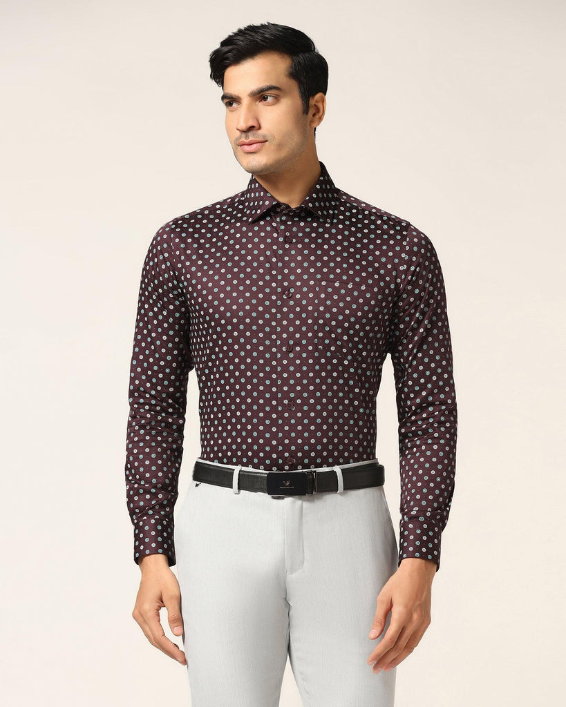 Formal Wine Printed Shirt - Ramco