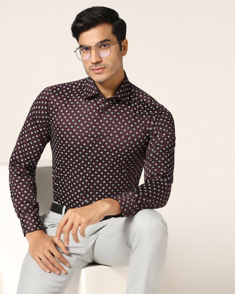 Formal Wine Printed Shirt - Ramco