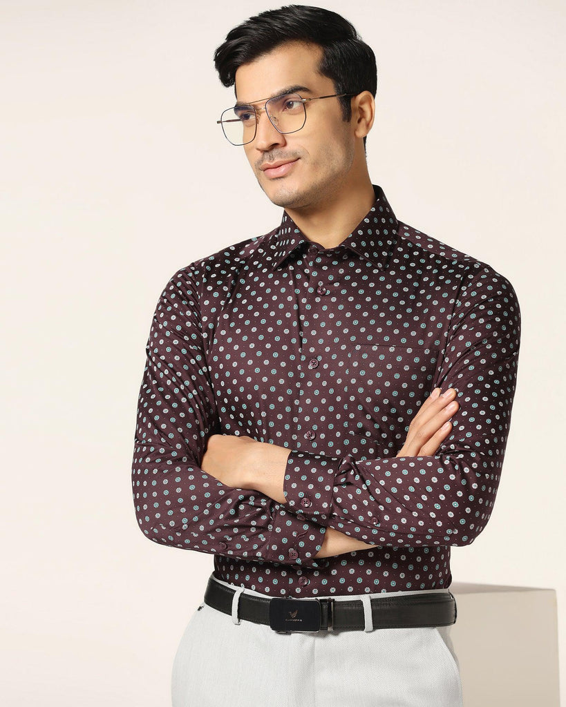 Formal Wine Printed Shirt - Ramco