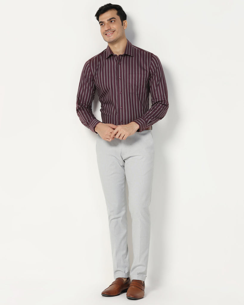 Formal Wine Stripe Shirt - Prism