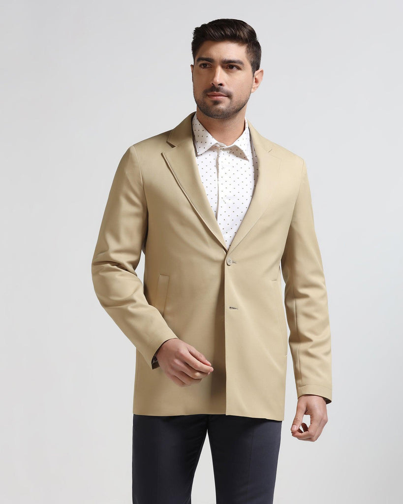 TechPro Beige Solid Blazer - Jove