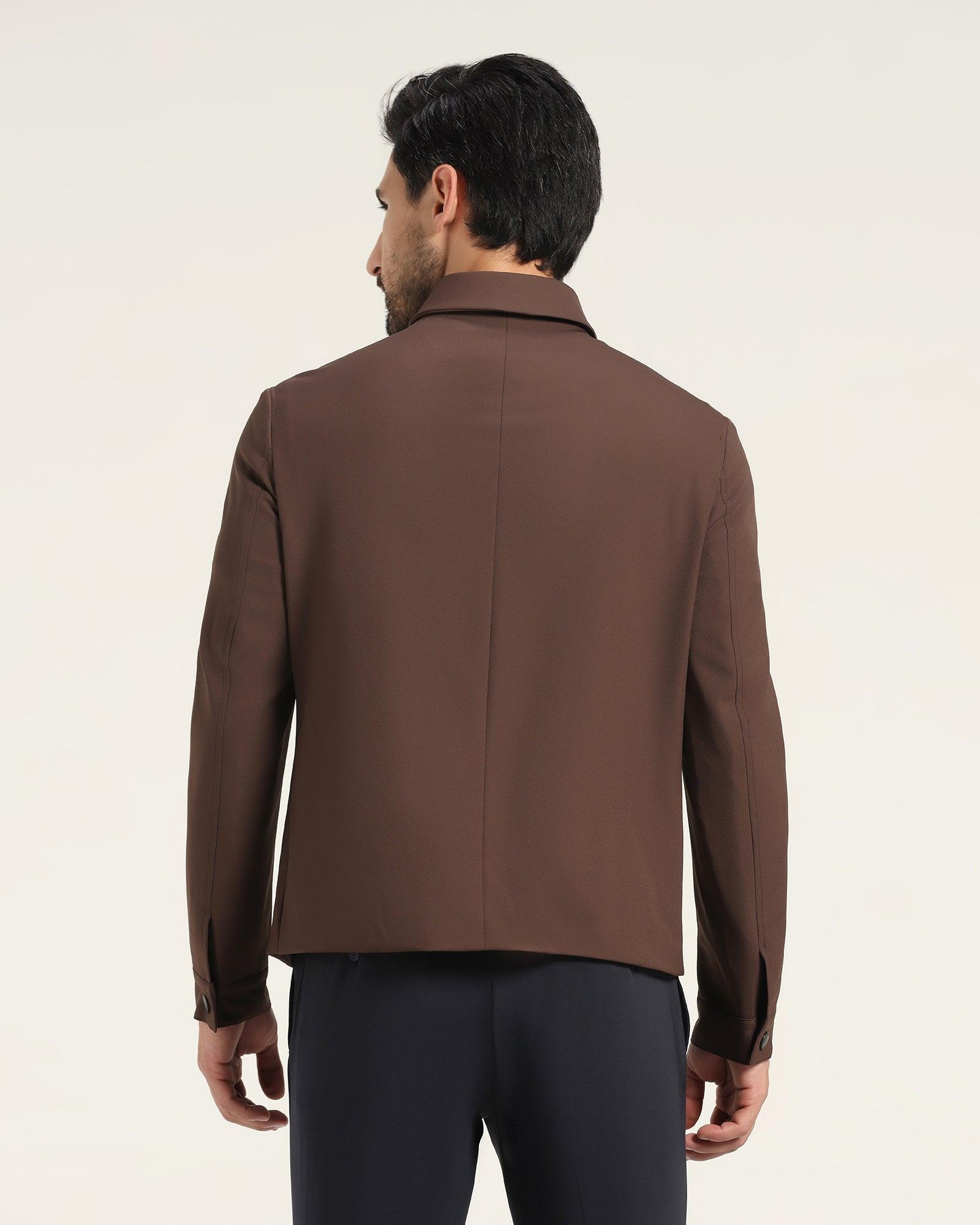 TechPro Formal Zipper Jacket In Brown (Demeter) - Blackberrys