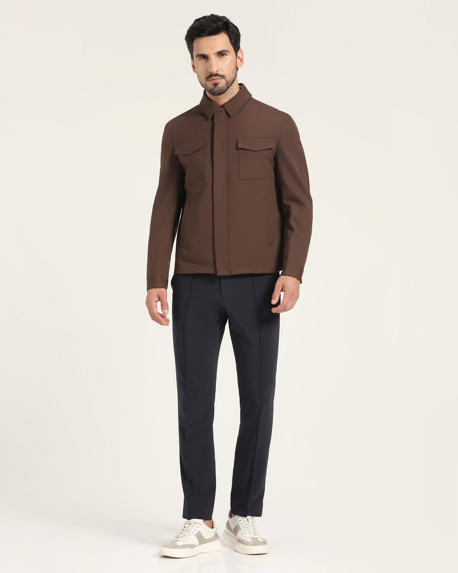 TechPro Formal Zipper Jacket In Brown (Demeter) - Blackberrys