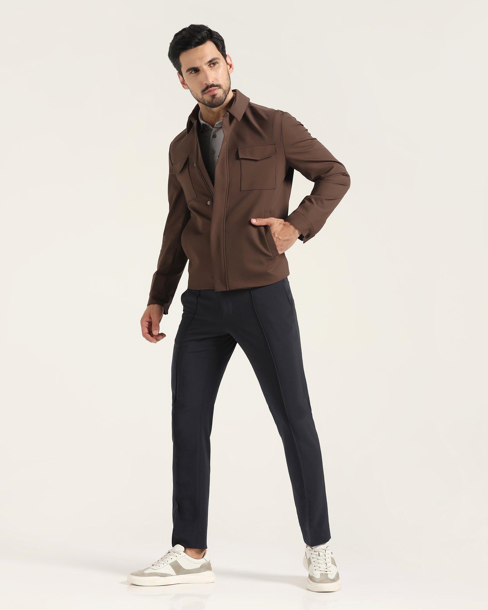 TechPro Formal Zipper Jacket In Brown (Demeter) - Blackberrys