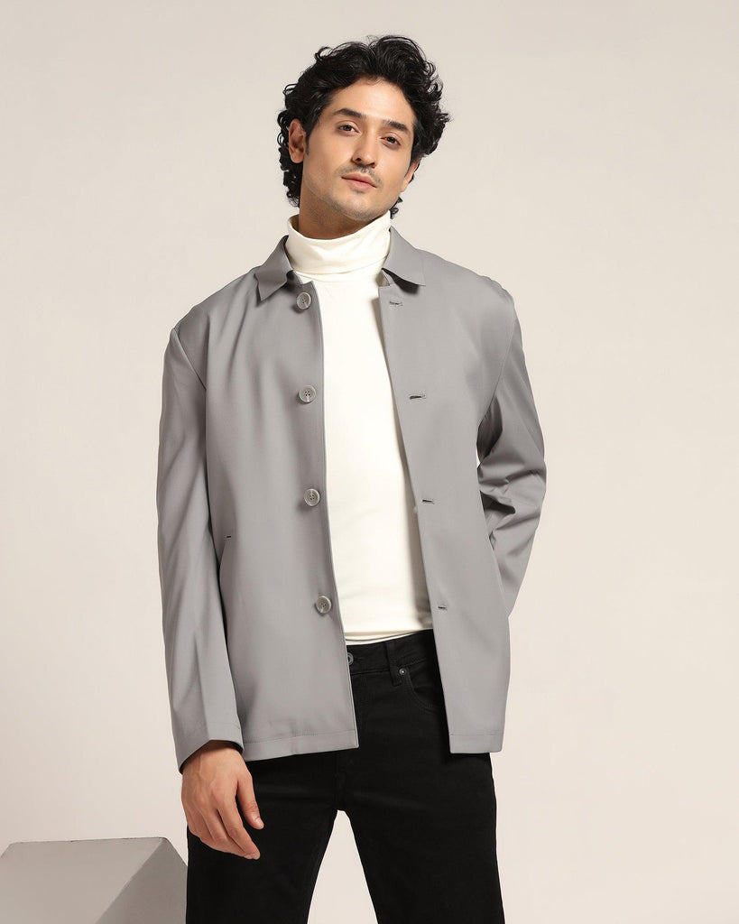 TechPro Grey Solid Jacket - Jackpot