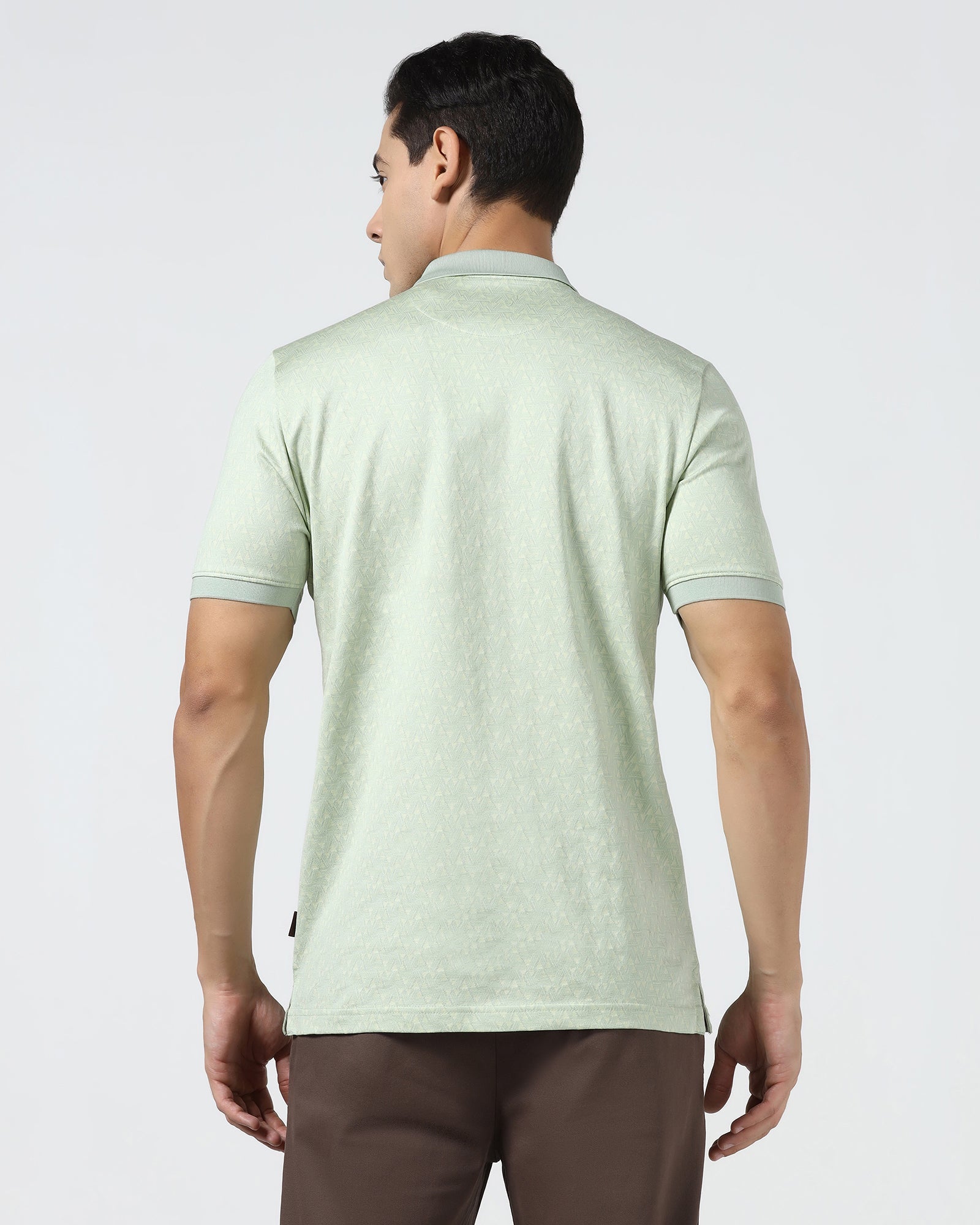 Frost Green Textured Polo - Sky