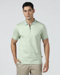Frost Green Textured Polo - Sky