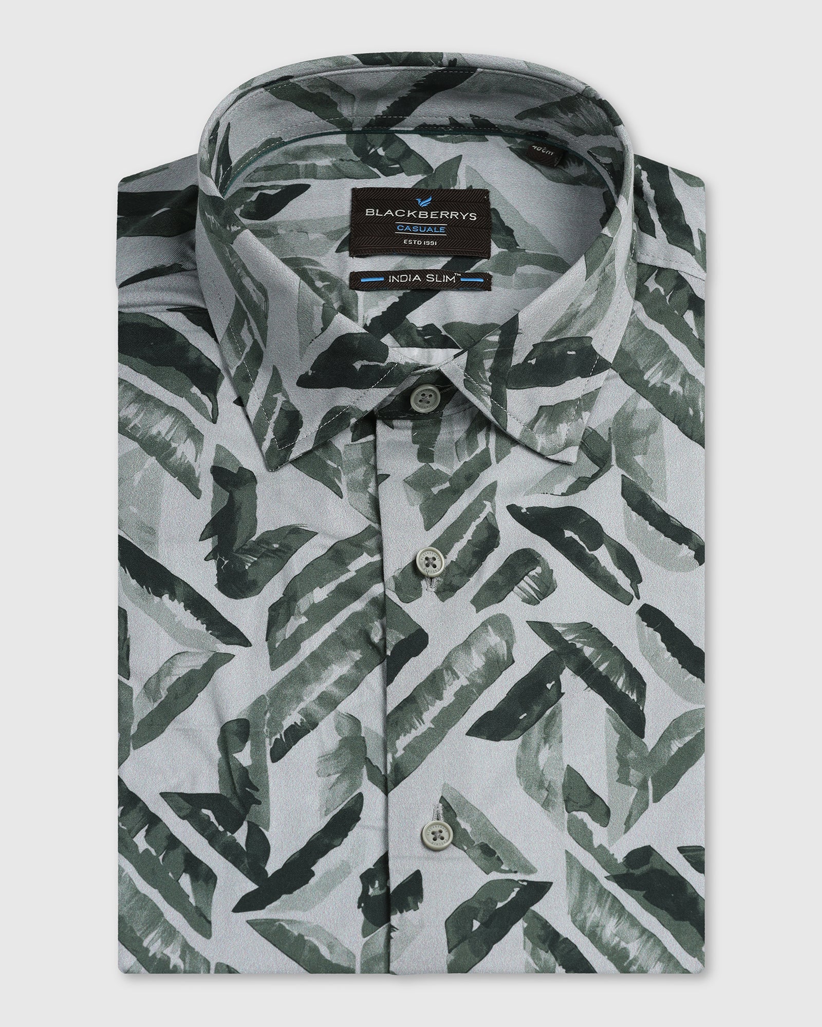 Green Half Sleeve Printed Shirt - Volmer