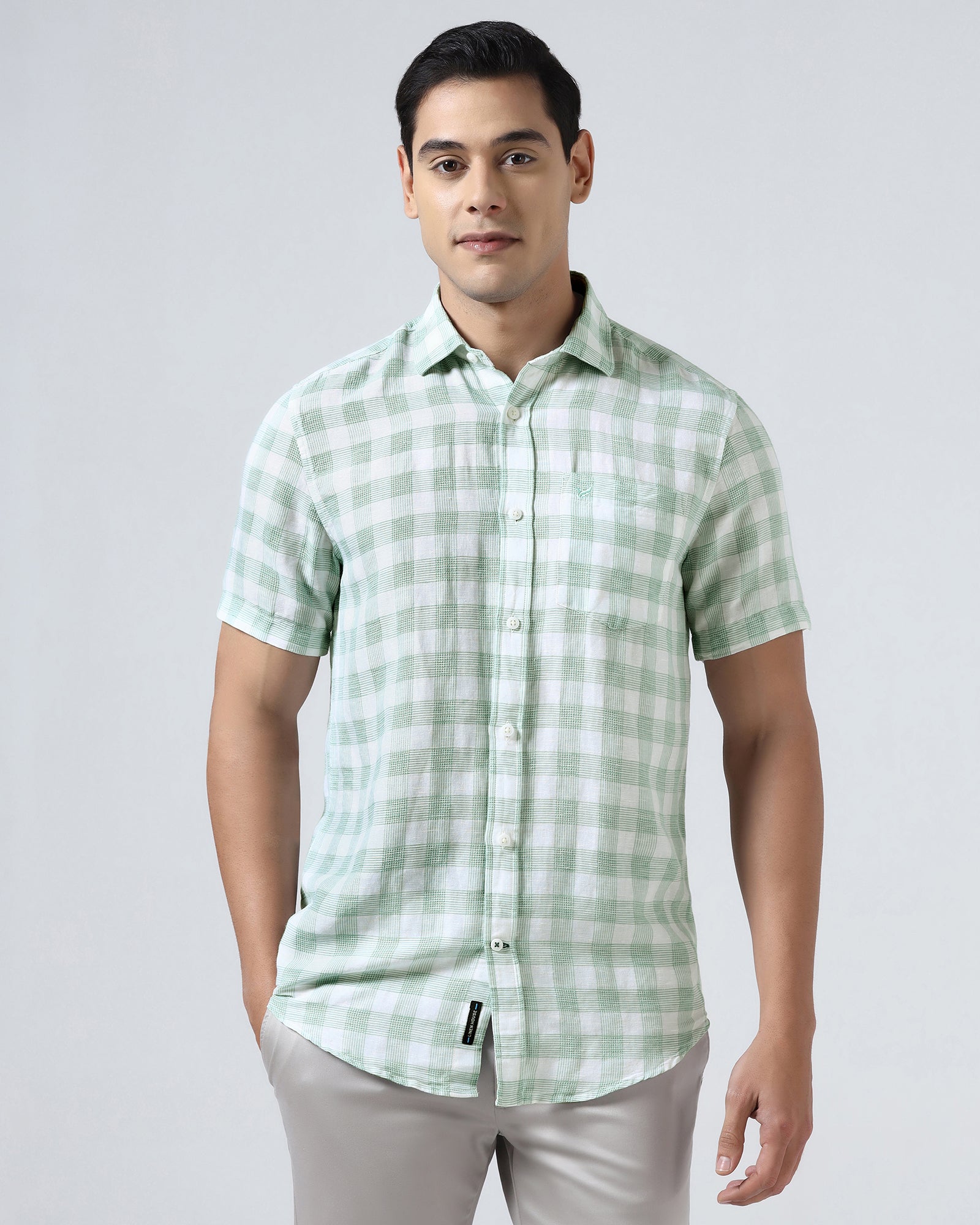 Green_Linen_Check_Shirt_Yudi-