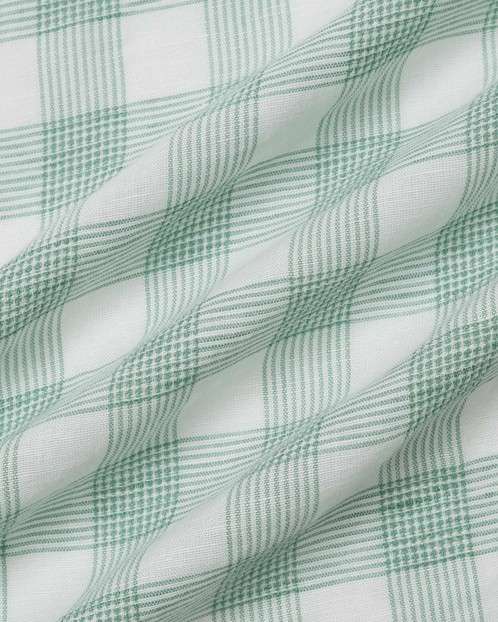 Green Half Sleeve Linen Check Shirt - Yudi