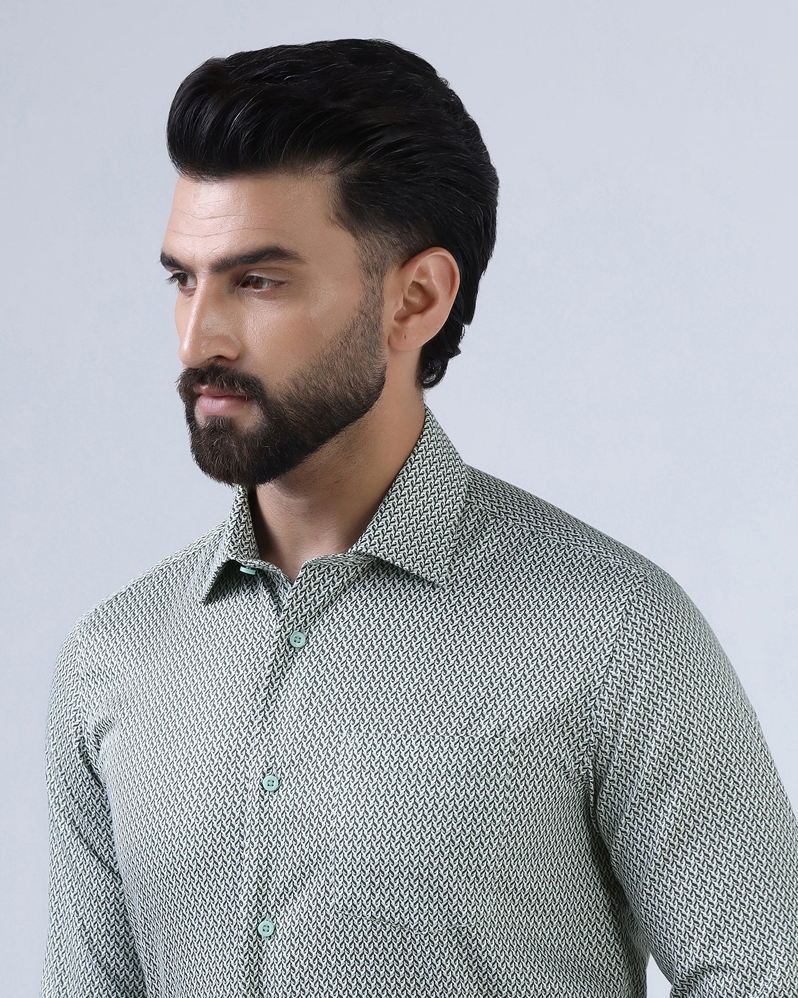 Green Printed Shirt - Vintage