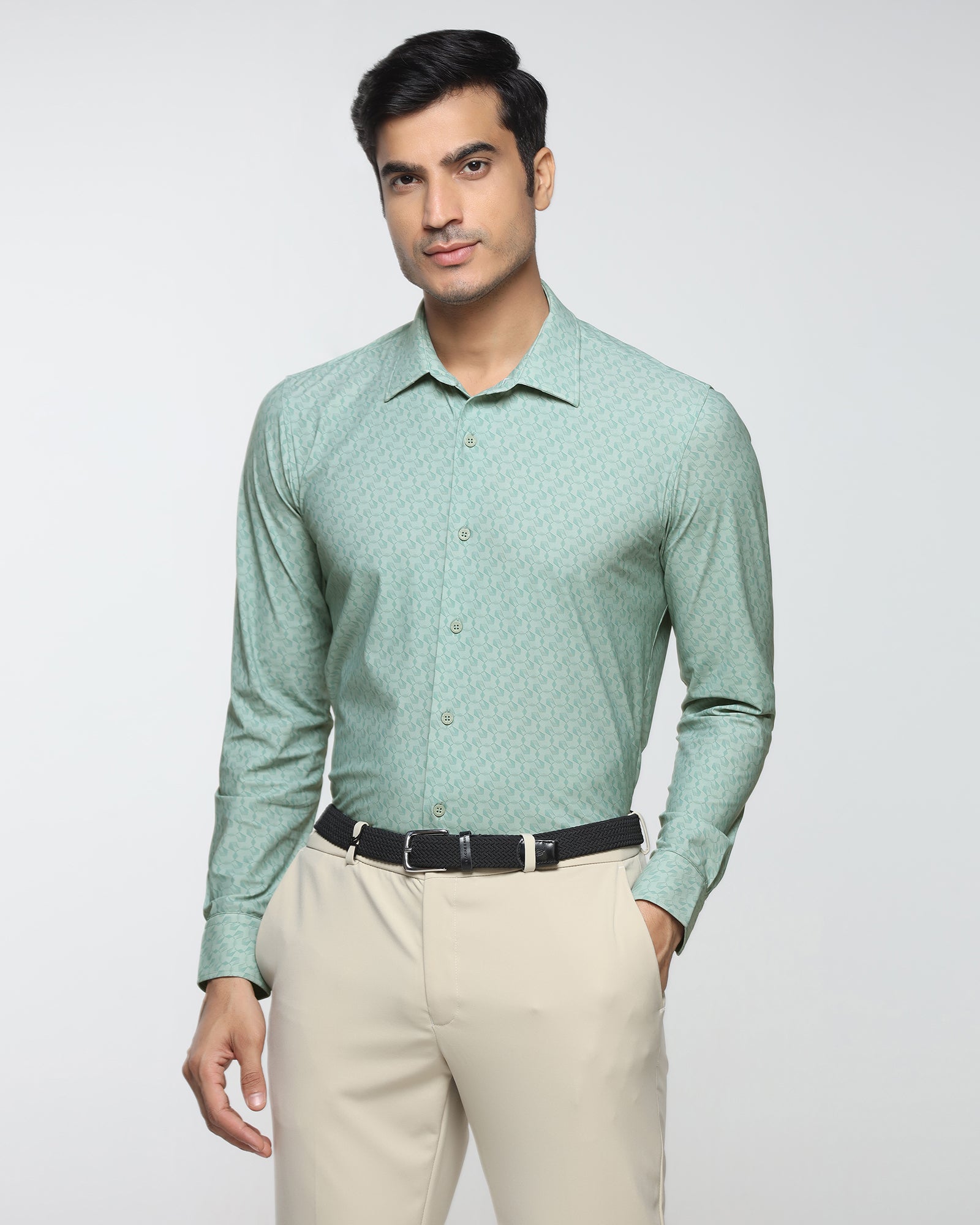 Green TechPro Printed Shirt - Graph