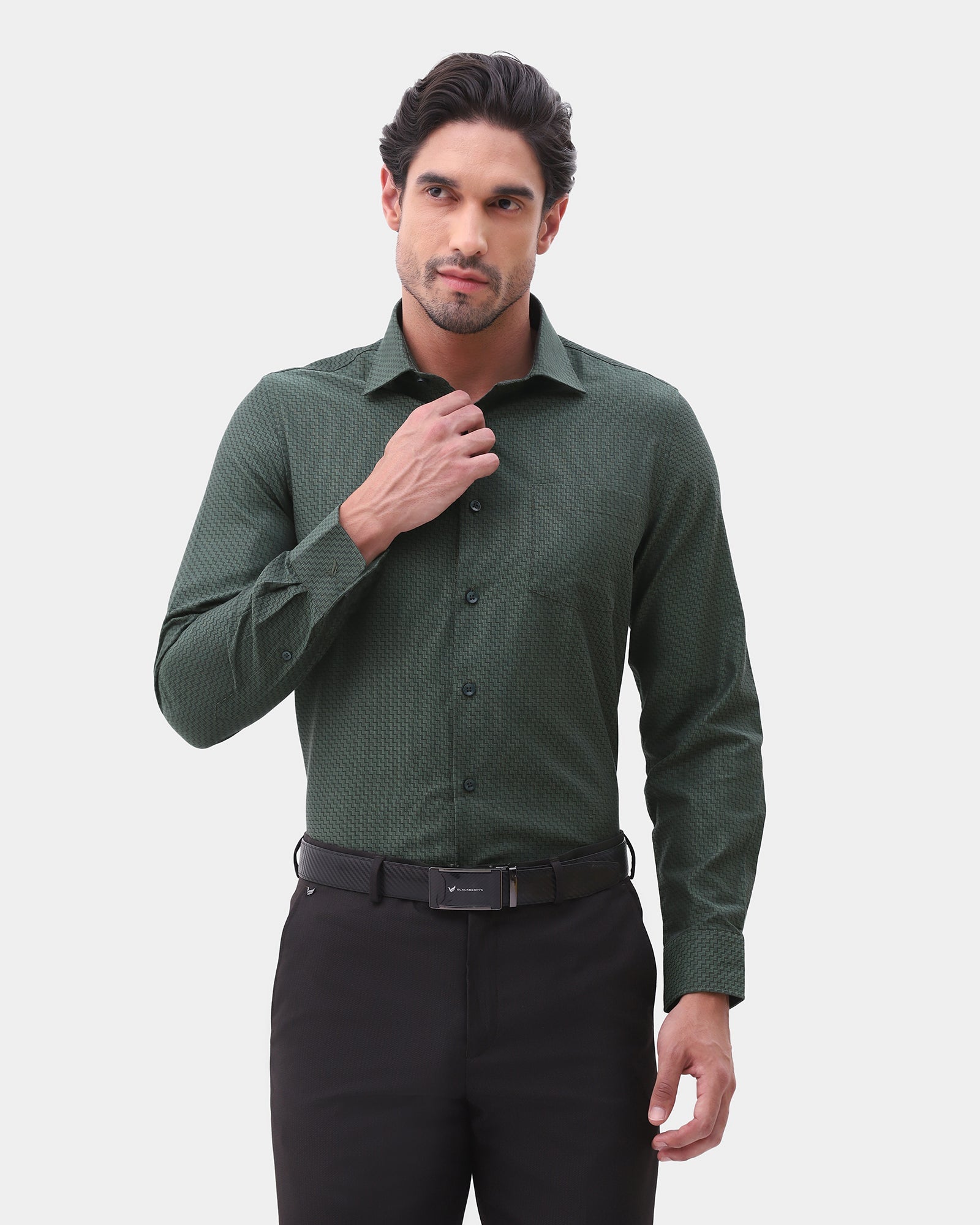 Green Textured Shirt - Voree