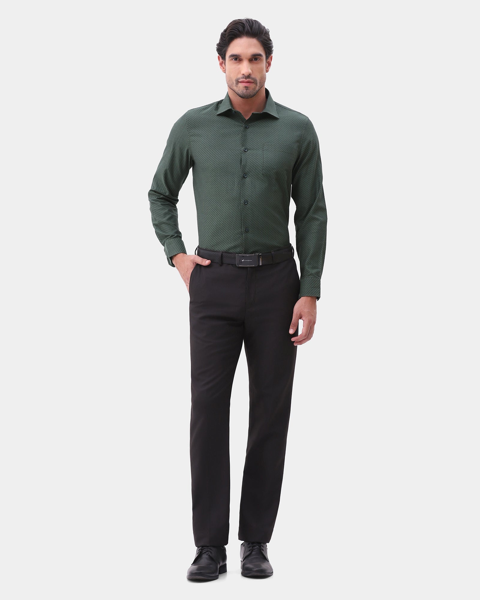 Green Textured Shirt - Voree